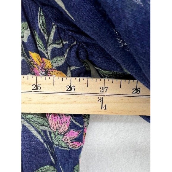 Women's Plus Size 4X Floral Dress Midi Length Long Sleeve Peasant Style - Picture 3 of 4